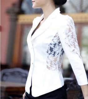   Lace Sleeve Armpit Casual Slim Suits OL Blazer Jackets 8820#  