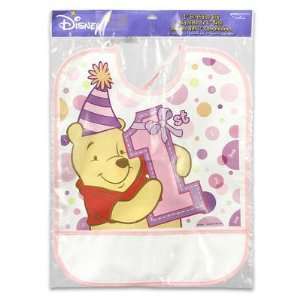  Poohs 1st Birthday   Girl Bib 