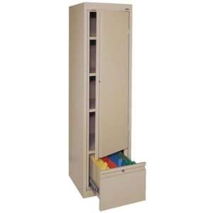 Single Door Storage Cabinet with Pull Out File Drawer 