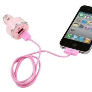   Dual 2 USB Ports Car Charger+iPod Cable for iPhone iPad Electronics