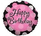 Pink/Black Flirty Polka Dots Happy Birthday Over The Hi