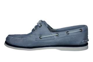   Shoes Classic 2 Eye Pearl Blue Nubuck Leather Boat Shoes 29587  