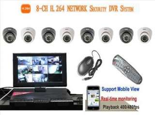   LCD Monitor 8x 24IR 420TVL NIGHT VISION CAMERAS Security System  