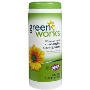  Clorox 30311 Green Works Natural Cleaning Wipes, 30 Count 