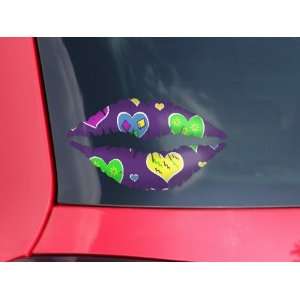 Lips Decal 9x5.5 Crazy Hearts Automotive