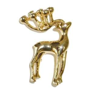  Goldplated Deer w/Crystal Antlers Pin Jewelry