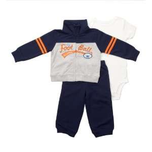  Carters Boys 3 piece French Terry Navy Blue Football 