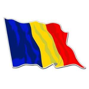  ROMANIA WAVING FLAG   Sticker Decal   #S0150 Automotive
