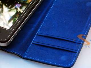 Wallet PU Leather COVER CASE For iPhone 4G 4 A51#Blue  