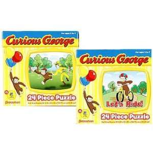  Curious George 24PC Puzzles 6PK Assortment Toys & Games