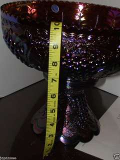 IMPERIAL CARNIVAL AMBER HEAVY GRAPE PUNCH BOWL & BASE  