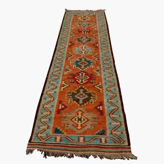 12 ft x 2 ft Hand Woven Persian Old Kilim Runner  