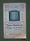   Vintage Catalog W.E. CALDWELL Water Tanks Towers & Tubs LOUISVILLE KY