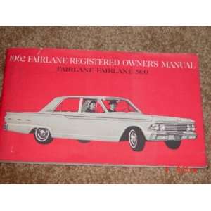    1962 Ford Fairlane Factory Original Owners Manual Automotive