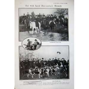  1908 Lord Harrington Hounds Hunting Sport Farndon Dogs 