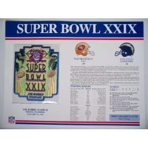   Super Bowl 29 (XXIX) 1995 Steve Young MVP Willabee Ward Patch and Stat