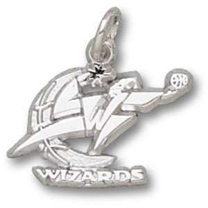  Washington Wizards NBA Logo 3/8 Pendant (Silver) Sports 