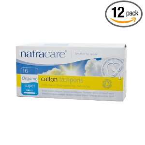Natracare Organic All Cotton Tampons, Super with Applicator, 16 Count 