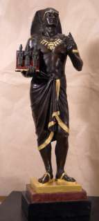 Art Deco Egyptian Priest Pharaoh Bronze Statue Limited Edition #8 