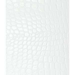  Alligator Faux Leather Vinyl Marshmallow White Fabric 