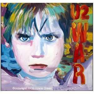  U2   War hand embellished digital print on canvas
