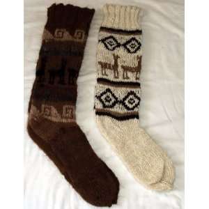   RUSTIC ALPACA WHITE and BROWN made in PERU mod 1231