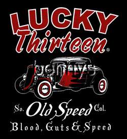 NEW Old Speed Hot Rod Car Work Shirt, Lucky 13, 4XL  