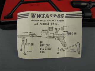 Vintage 60s Marx WWSA Secret Agent Luger Cap Gun Kit  