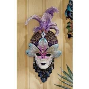   Italian Venenetian Art Deco Carnival Wall Masquerade Mask Purple