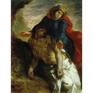   Inch, painting name Pietà, By Delacroix Eugène 