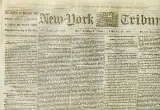 newspaper new york tribune new york ny january 20 1863