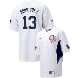  Nike New York Yankees #13 Alex Rodriguez White Walk off Jersey 