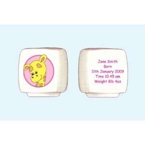   Gift   Personalised Bone China Pink Giraffe Money Box [Baby Product