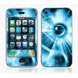  ~iPhone 3G Skin Decal Sticker   Abstract Blue Tech 