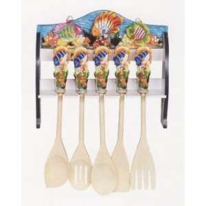 FISH 3 D Large Wall Plaque & Utensils Set NEW  Kitchen 