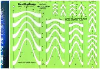 Berol Rapidesign Template   Sine and Cosine Curve R 305  