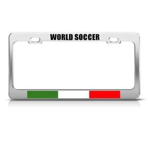Italy Italian Italiano Flag World Soccer Metal license plate frame Tag 
