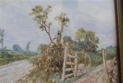 Original Art Signed Watercolor Painting Landscape by Artist C.C 