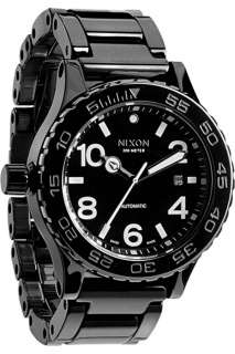 NIXON ALL BLACK 42 20 TIDE WATCH 3 HAND SWISS QUARTZ 200m AUTHENTIC 