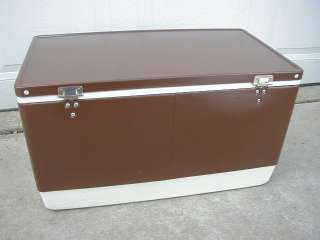Vintage Brown Colossal 20 Gal Coleman Camping Cooler Ununsed in Box 