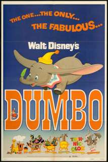 Dumbo 1972 Re Release U.S. One Sheet Movie Poster  