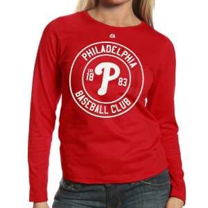   Phillies Womens Red Pro Sports Long Sleeve T Shirt