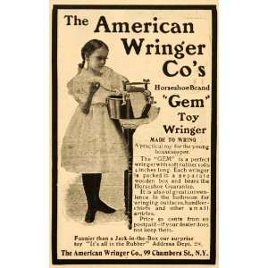   Vintage Ad American Gem Wringer Toy Antique Girl   Original Print Ad