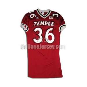 Maroon No. 36 Game Used Temple Russell Football Jersey  