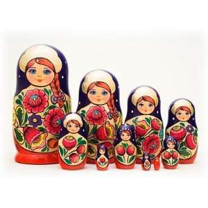  Volga Maiden Nesting Doll 10pc./10 