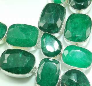 GIANT EMERALD SILVER NECKLACE 19; R6025  