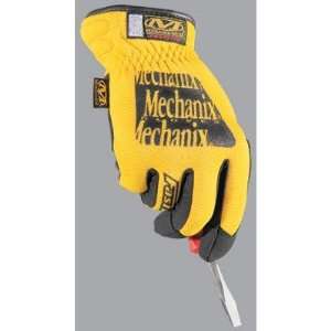  Yellow FastFit Synthetic Leather And Spandex Mechanics Gloves 