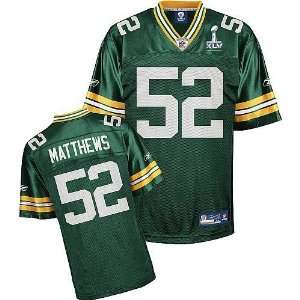 Size 48 / Med GreenBay Packers Clay Matthews Jersey w SuperBowl Patch 