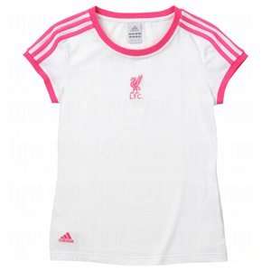  adidas Womens Liverpool Core T Shirt White/Bloom/X Large 