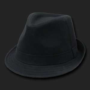  BLACK POLY WOVEN FEDORA HIPSTER MIAMI HAT HATS SML/MED 